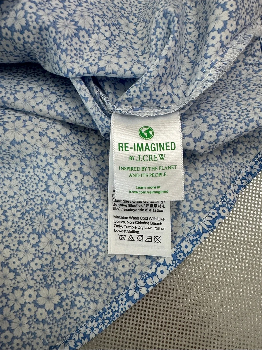 J. Crew Light Blue Floral Puff Sleeve Blouse